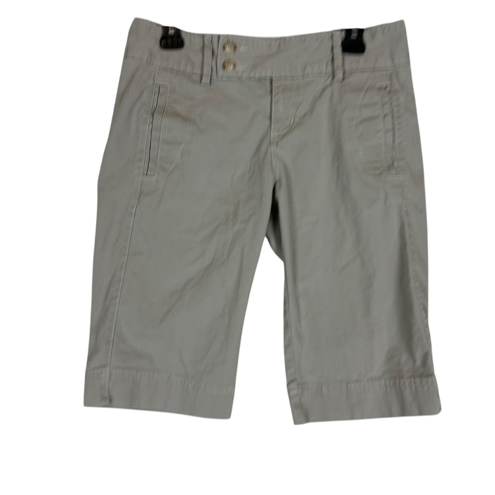 Eddie Bauer Bermuda Shorts Womens 6 Gray Chino Twill Stretch Vashon Fit Casual